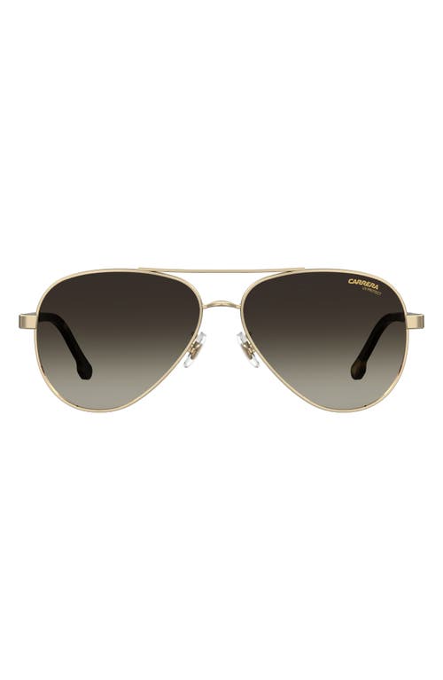 58mm Aviator Sunglasses in Gold Havana/Brown Gradient