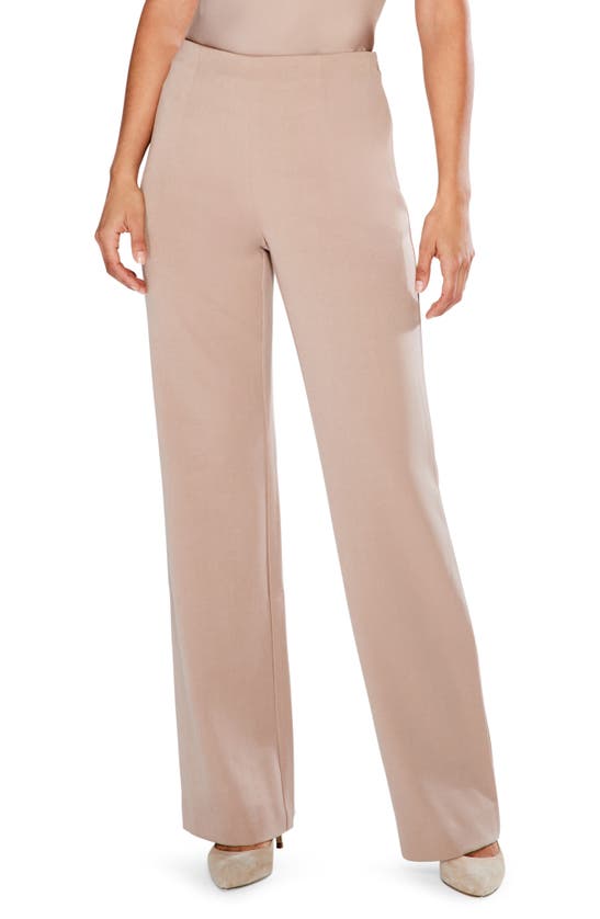 Nic + Zoe Work It Woven Wide-leg Trousers In Mochachino