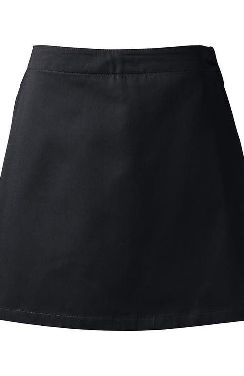 Lands' End School Uniform Young Blend Chino Skort Above Knee In Black