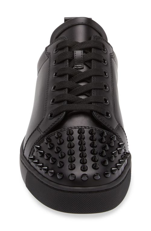 Shop Christian Louboutin Louis Junior Spikes Sneaker In Black/black