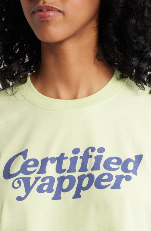 Shop Vinyl Icons Certified Yapper Crop Graphic T-shirt In Lime