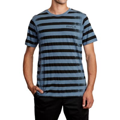 Rvca Copy Stripe Graphic T-Shirt, Blue