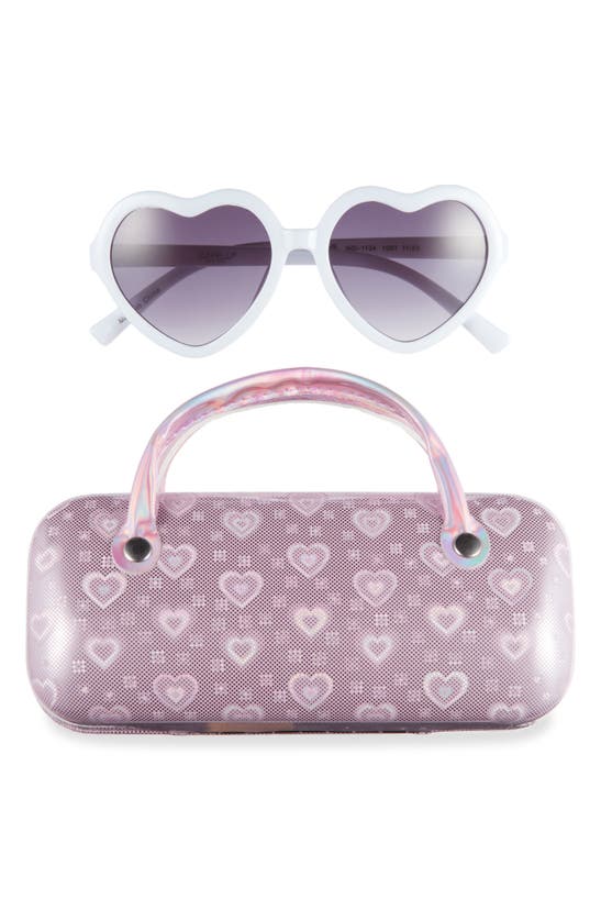 Shop Capelli New York Kids' Heart Sunglasses & Case Set In Pink Combo