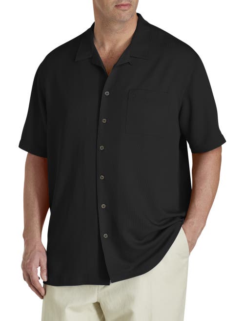 Shop Oak Hill By Dxl Solid Camp Shirt In Black