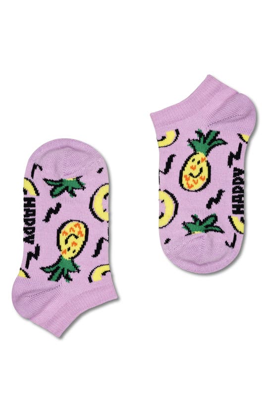 Shop Happy Socks Kids' Fruits Assorted 2-pack Ankle Socks In Light Purple