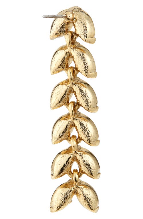 Shop Oscar De La Renta Crystal Leaf Linear Drop Earrings