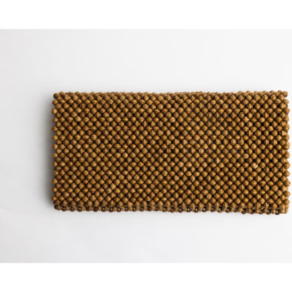 4africa Paperbead Clutch- Black In Light Brown