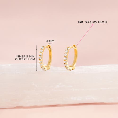In Season Jewelry 14k Jeweled Cubic Zirconia Huggie Earrings In Gold