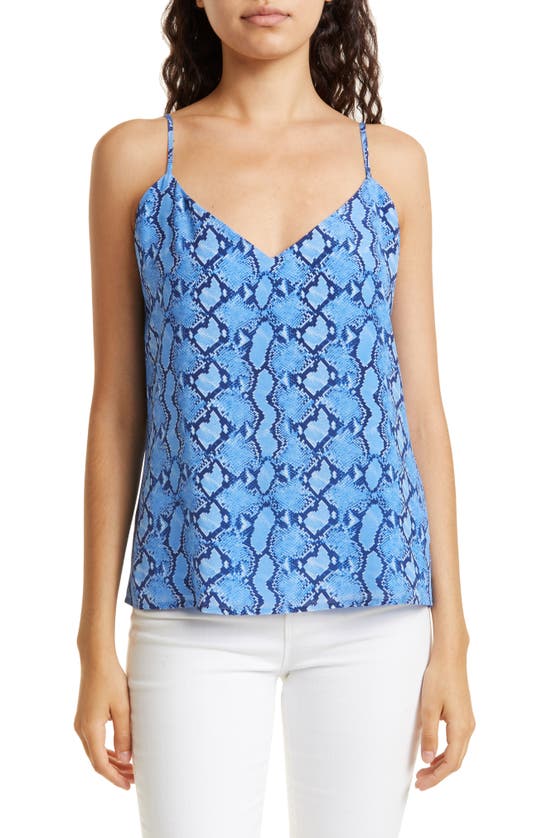 L Agence Jane Snakeskin Print Silk Camisole In Blue Multi Paloma Snake ...