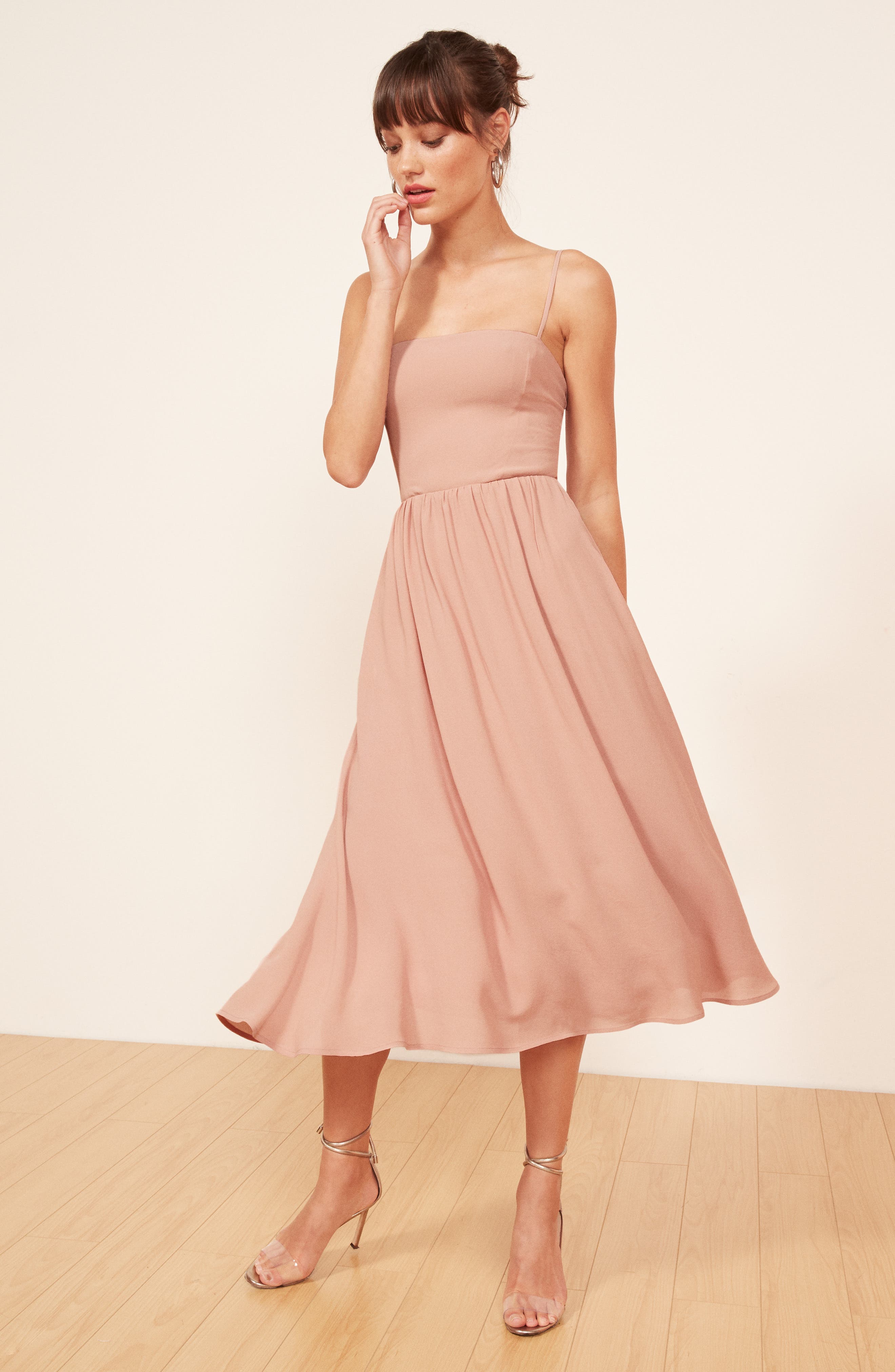 reformation rosehip fit & flare dress