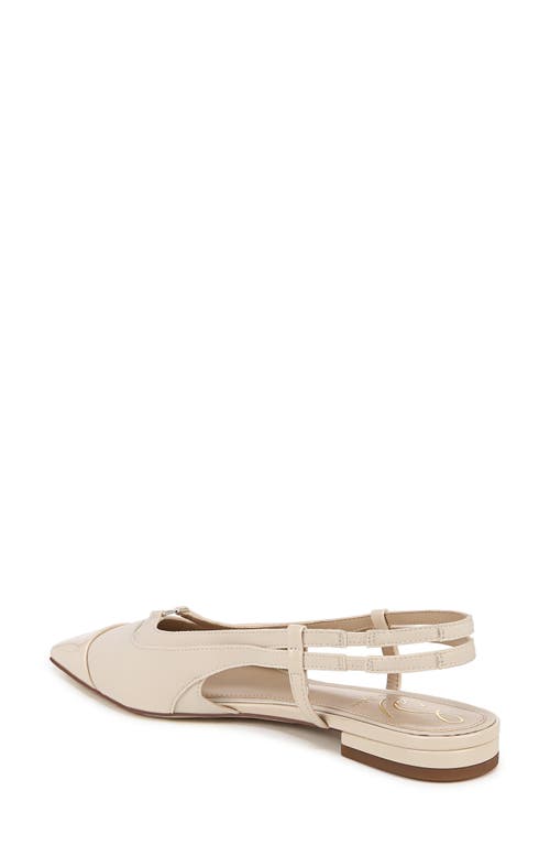 Shop Sam Edelman Cecilia Slingback Pointed Cap Toe Flat In Alpine Ivory