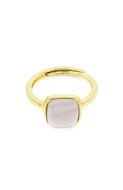 Shop Panacea Pink Mother-of-pearl Adjustable Ring In Gold/pink
