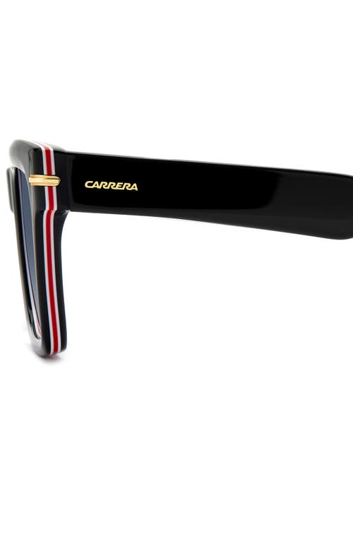 Carrera Eyewear 52mm Rectangular Sunglasses In Str Black/blue Shaded
