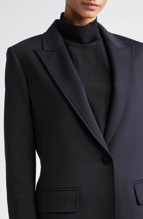 Shop Max Mara Caprara Single Button Jersey Blazer In Black