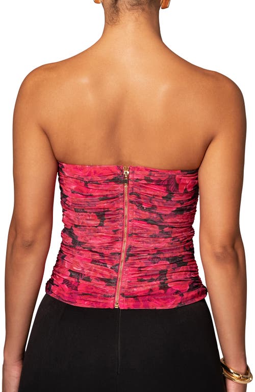 Shop Jluxlabel The Riviera Ruched Mesh Corset Top In Pink