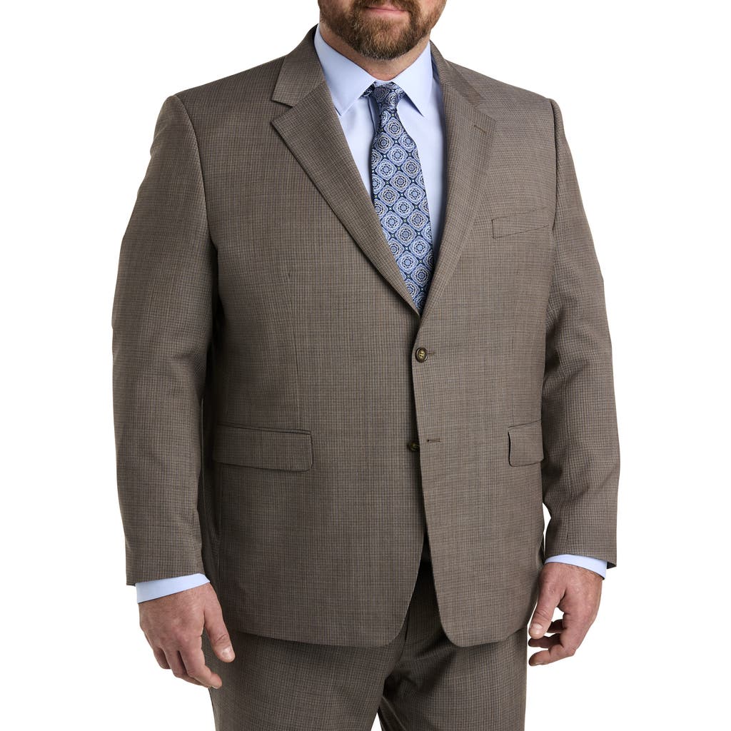 Jv Reflex Micro Grid Suit Jacket In Tan