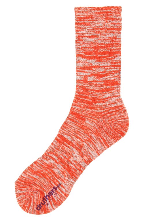 Druthers Everyday Organic Cotton Blend Crew Socks in Red Melange