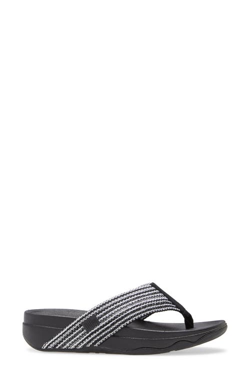 Fitflop ™ Surfa™ Flip Flop In All Black Fabric