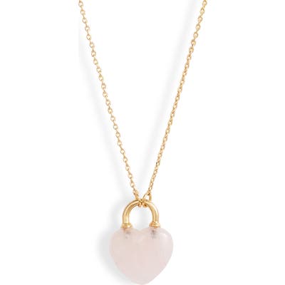 Kate Spade New York Open Heart Stone Lock Mini Pendant Necklace