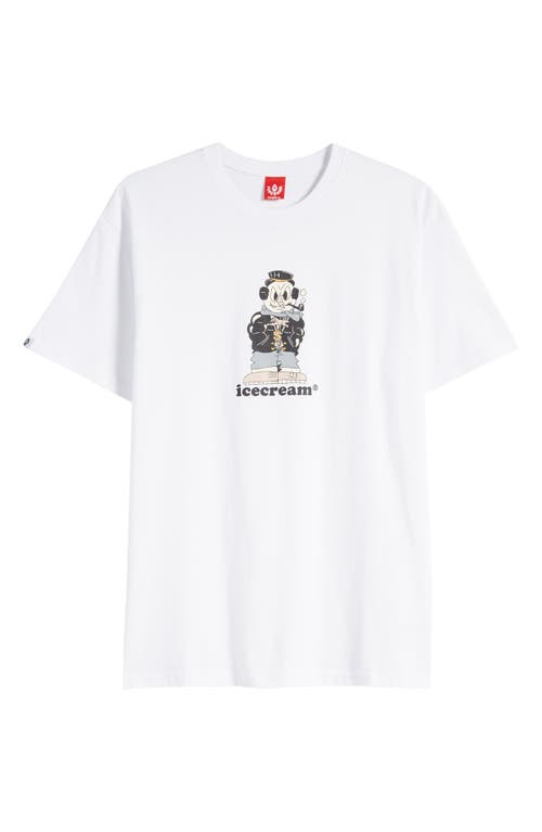 Icecream Frosty Cotton Graphic T-shirt In White