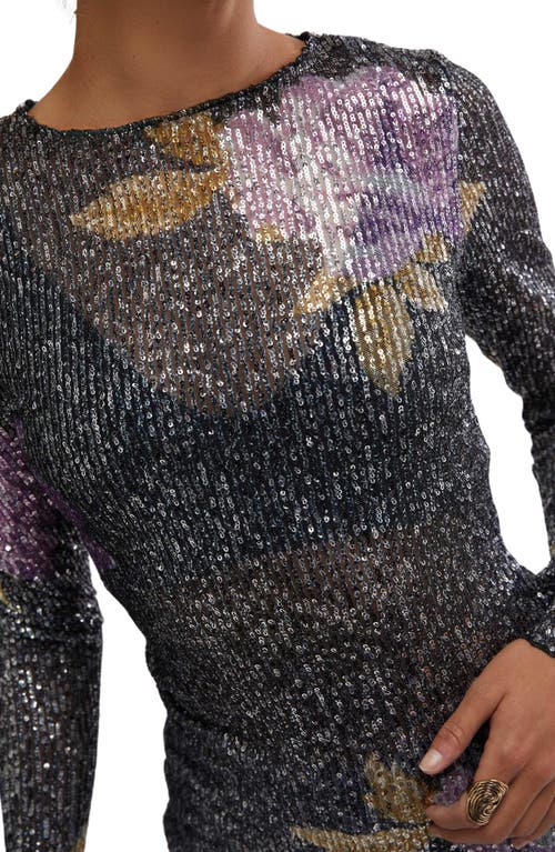 Shop Free People Gold Rush Sequin Top In Amethyst Combo