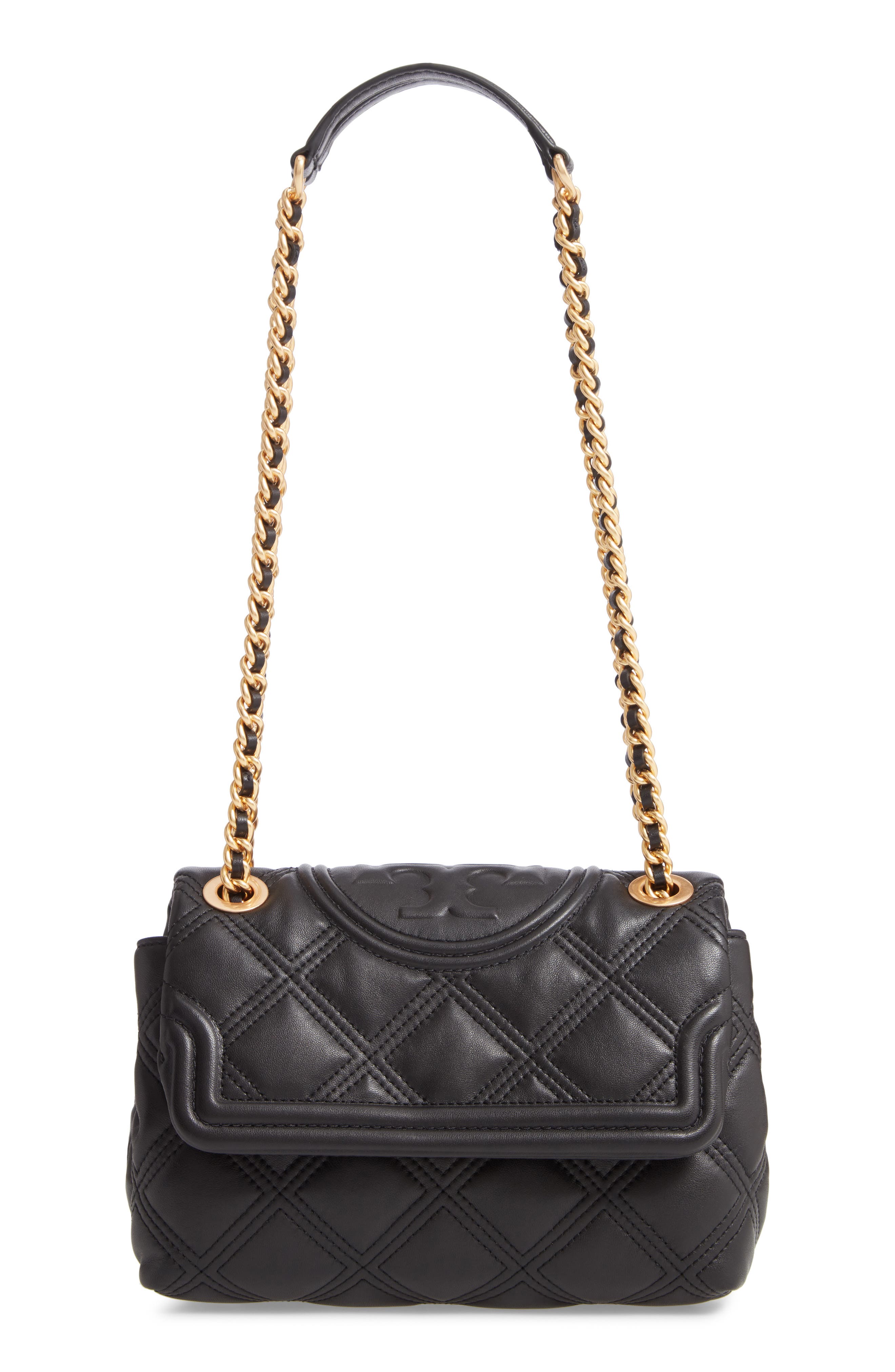 tory burch fleming convertible shoulder bag black