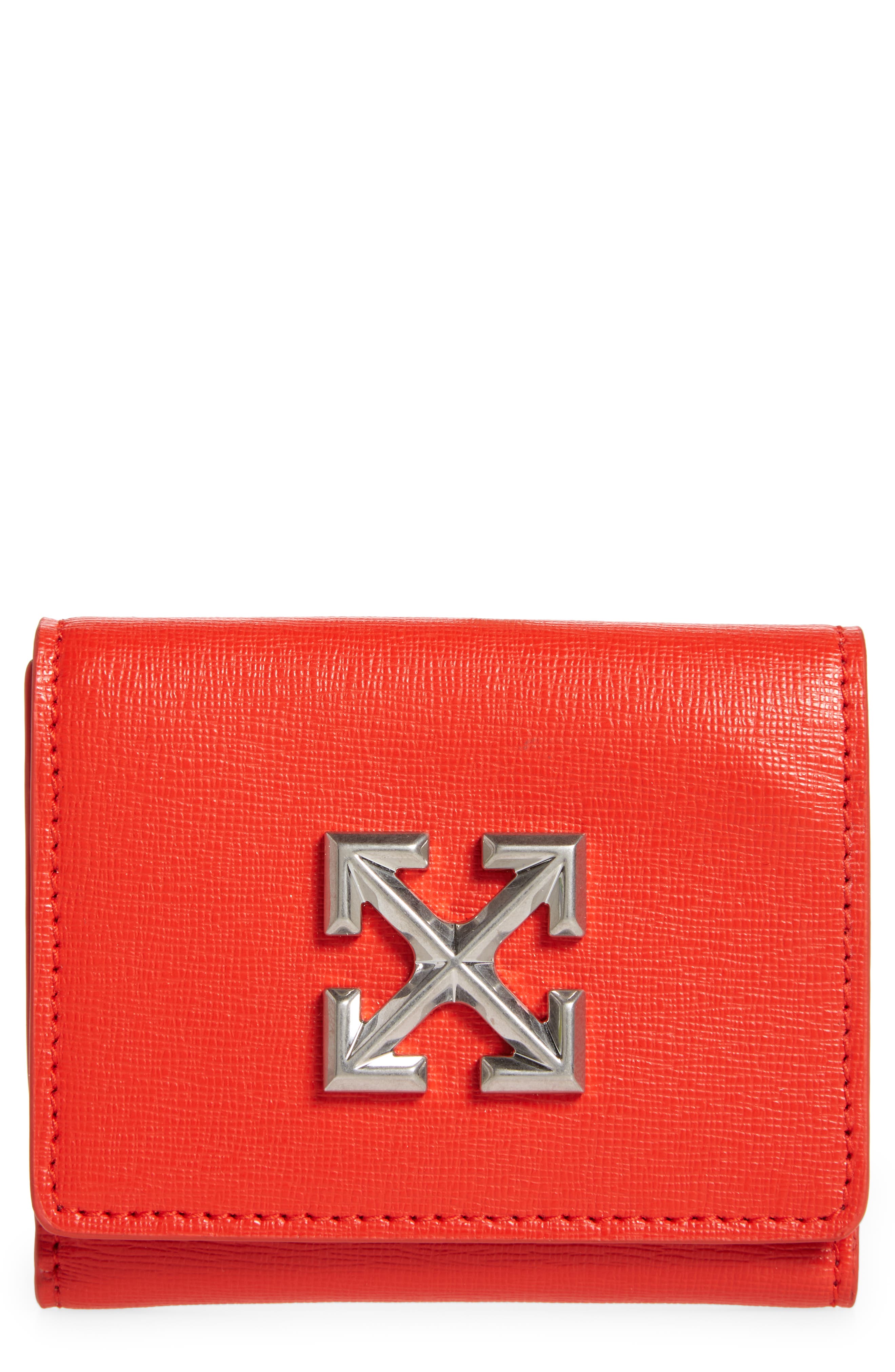 Jitney french leather flap wallet - Off-White - Women
