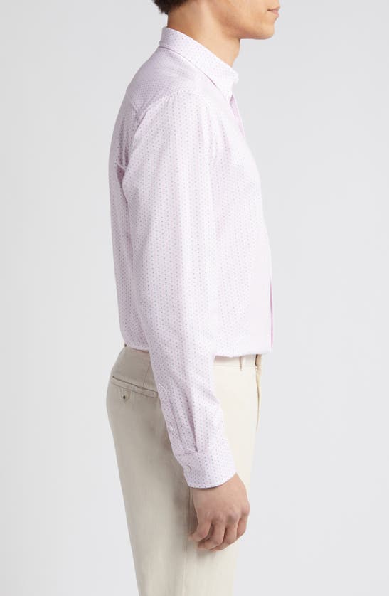 Johnston & Murphy Xcflex Dot Print Button-up Shirt In Pink