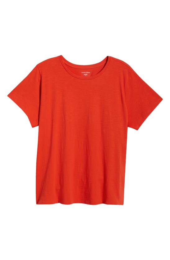 Shop Eileen Fisher Crewneck Organic Cotton T-shirt In Flame