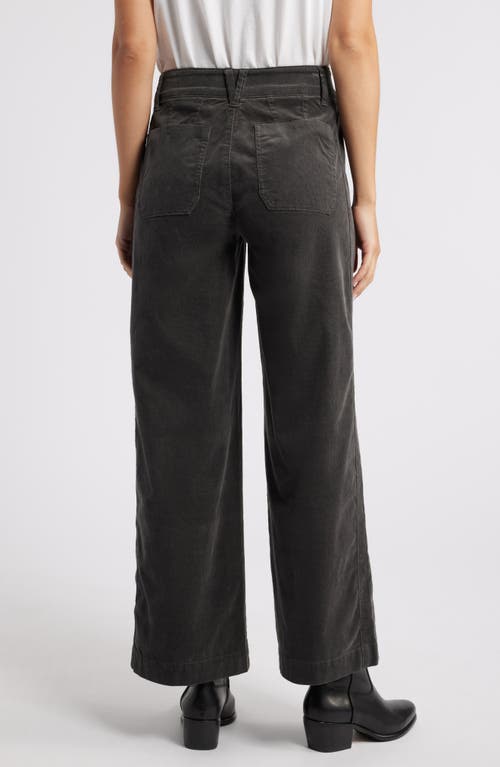 Shop Wit & Wisdom 'ab'solution Patch Pocket High Waist Wide Leg Corduroy Pants In Steel Grey