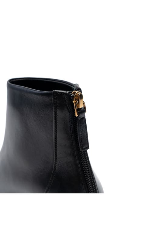 Black Suede Studio Jelena Napa Zip Ankle Booties In Black