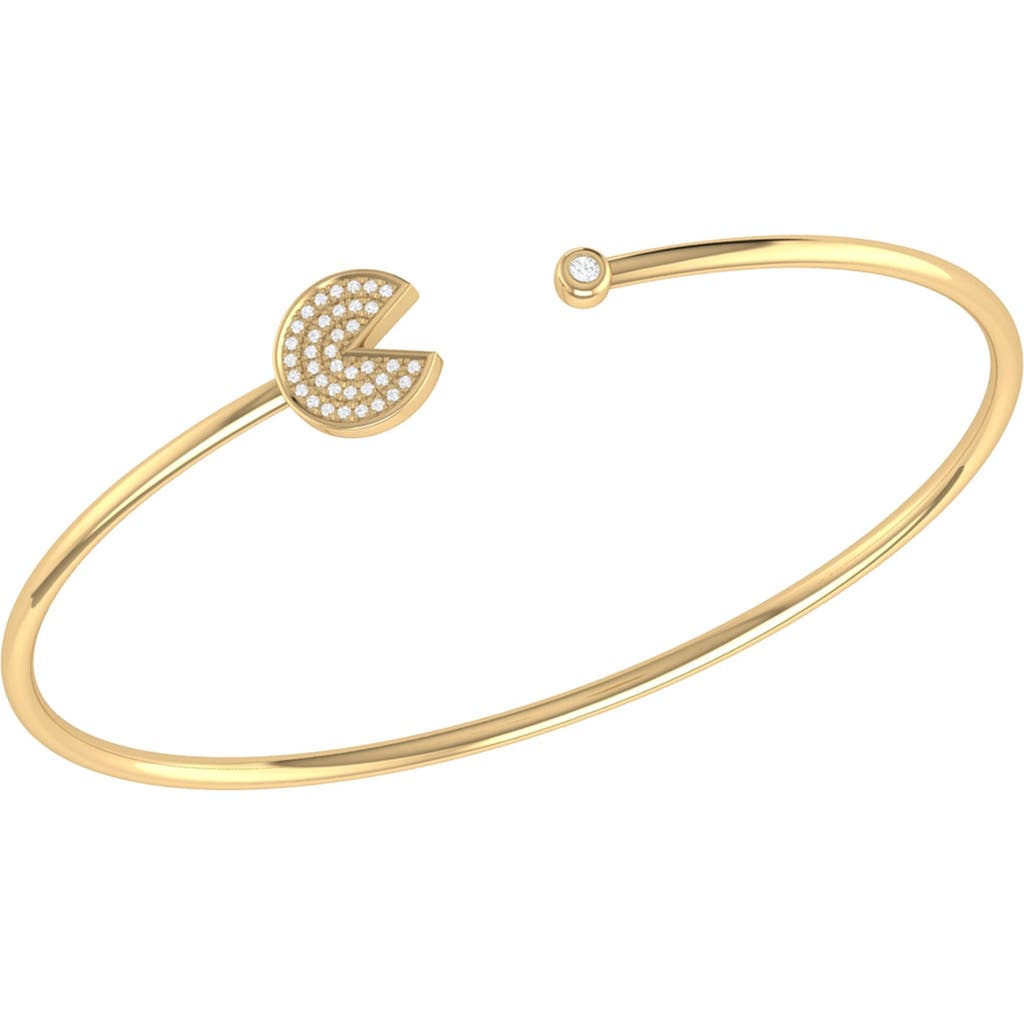 Luvmyjewelry Pac Man Candy Sterling Silver Diamond Adjustable Cuff In 14kt Gold Vermeil On Sterling