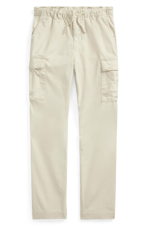 Ralph Lauren Kids' Slim Fit Stretch Twill Cargo Pants in Beige/Khaki 