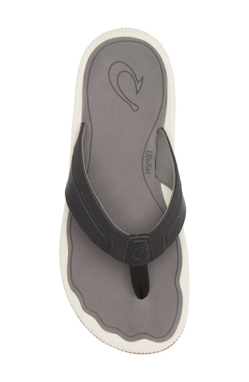 Shop Olukai Kukulu Flip Flop In Black/charcoal