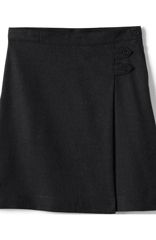 Lands' End School Uniform Girls Solid A-line Skirt Below The Knee In Black