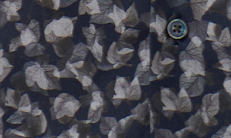 Bugatchi Julian Shaped Fit Leaf Print Stretch Cotton Button-up Shirt In Chestnut