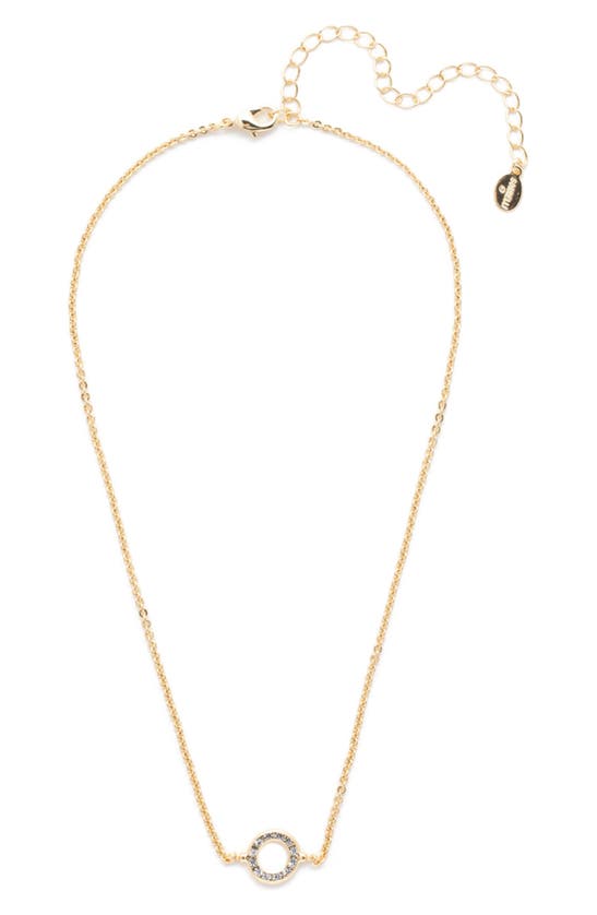 Sorrelli Brianna Crystal Open Circle Pendant Necklace In Gold