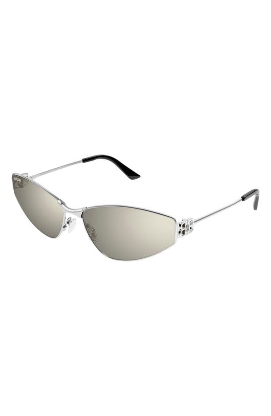 Shop Balenciaga 65mm Oversize Cat Eye Sunglasses In Silver