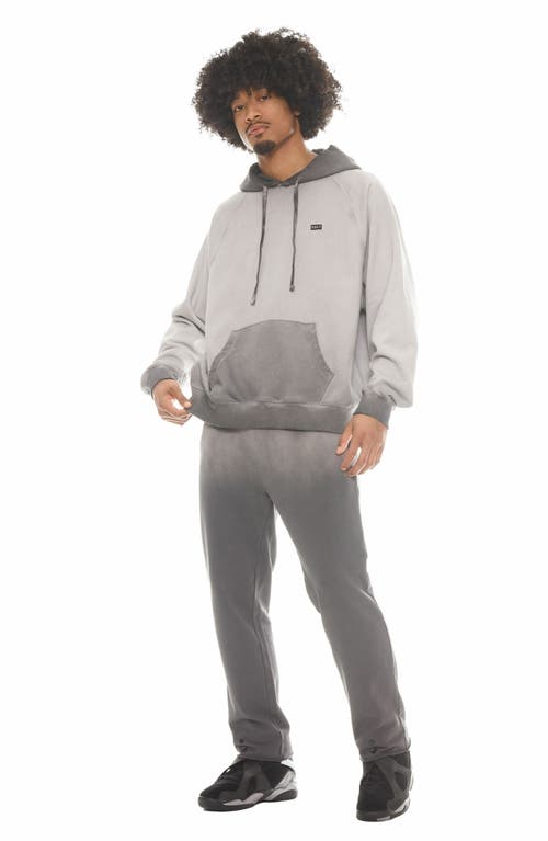 Cult Of Individuality Distressed Two-tone Hoodie In Vintage Charcoal