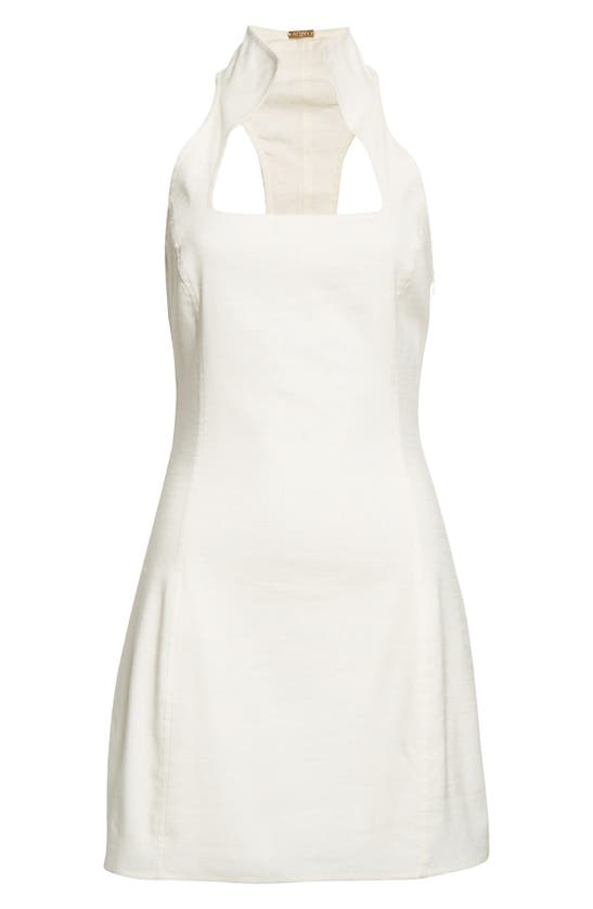 Cult Gaia Akaia Linen Blend Dress In Off White