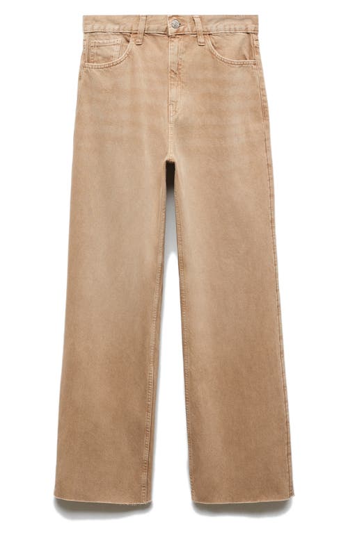 Mango Denver High Rise Wide Leg Jeans In Light Pastel Brown