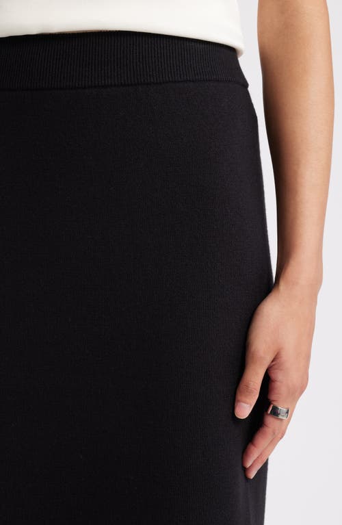 Shop Nordstrom Cotton Blend Sweater Pencil Skirt In Black Rock