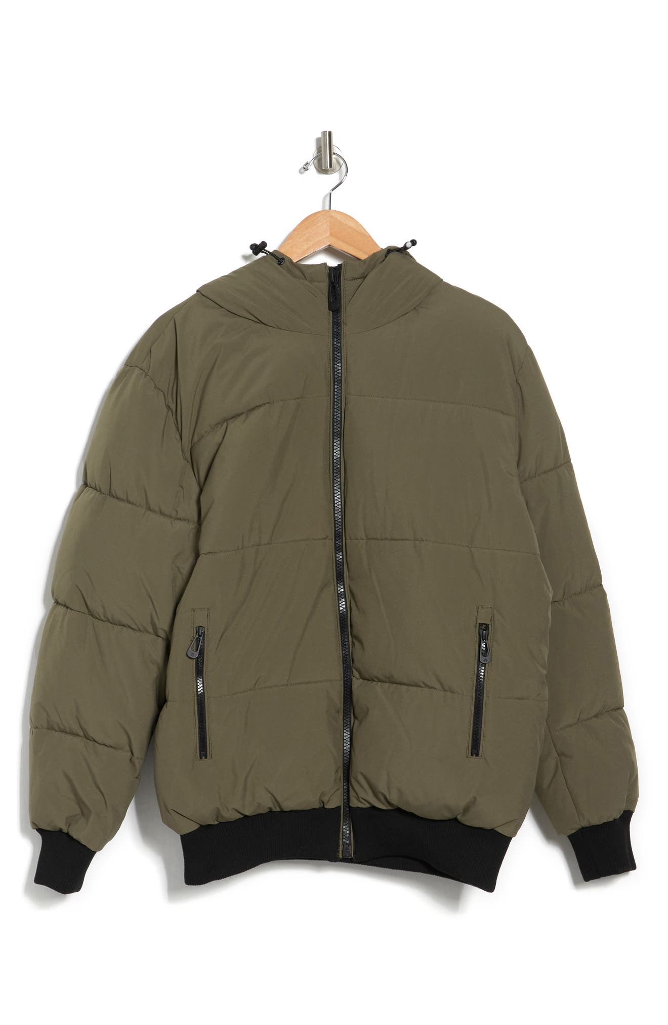 Noize Gunnar Hooded Puffer Bomber Jacket In Wasabi | ModeSens