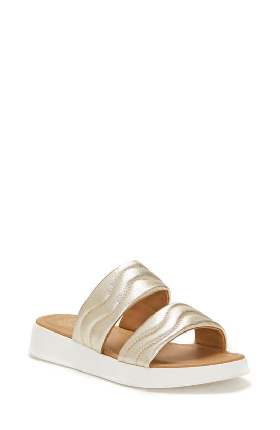 Vince Camuto Sondrie Platform Slide Sandal In Platinum