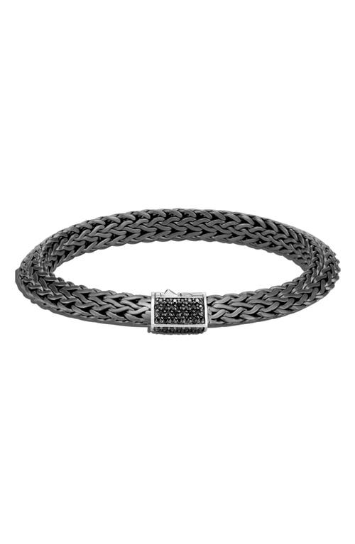 John Hardy Men's Tiga Chain 8mm Bracelet in Silver/black Rhodium at Nordstrom, Size Medium
