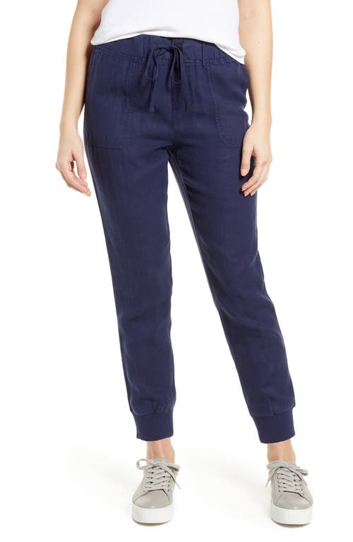 Caslon(R) Linen Joggers in Navy Peacoat