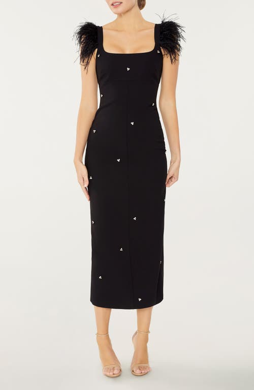 LIKELY LIKELY CAMERON FEATHER CAP SLEEVE GOWN