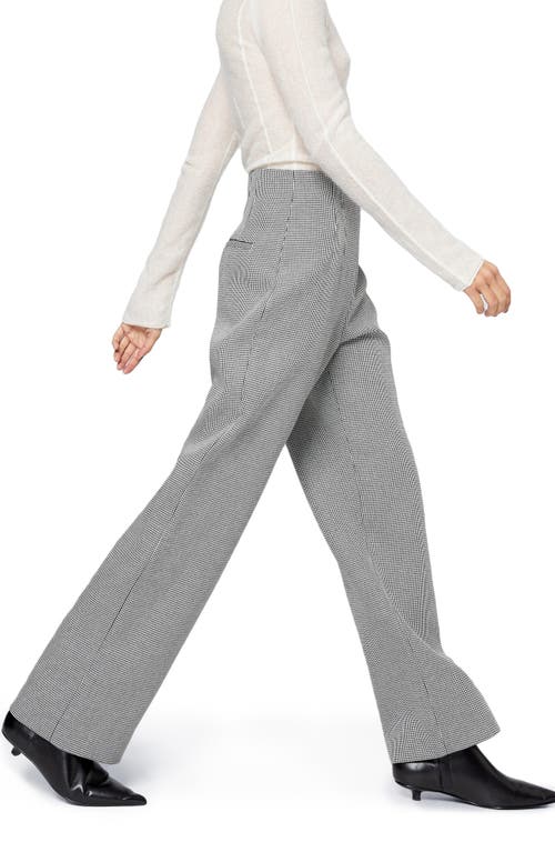 & Other Stories High Waist Wide Leg Trousers In Black/white Mini Check