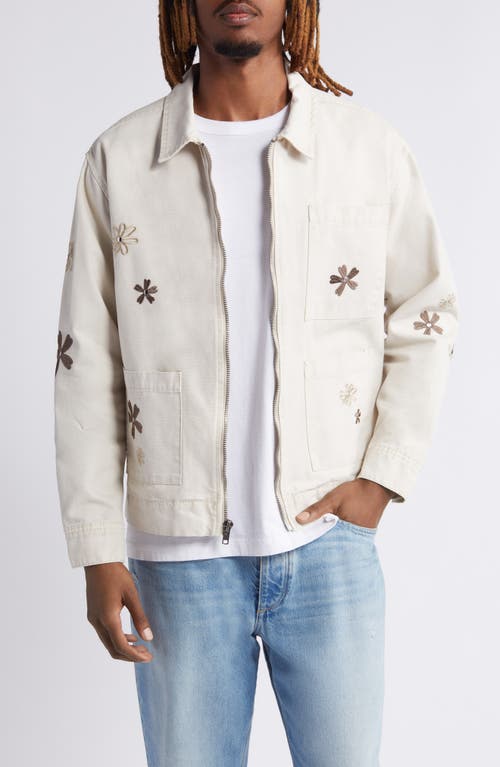 PacSun Floral Embroidered Cotton Jacket Cream at Nordstrom,