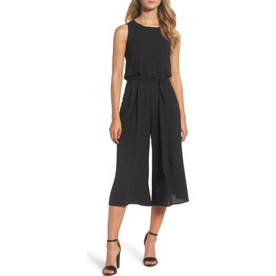Vince Camuto Moss Crepe Wide Leg Jumpsuit, Black